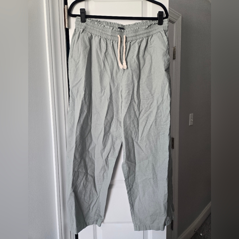 J. Crew Seafoam Green Linen Pants